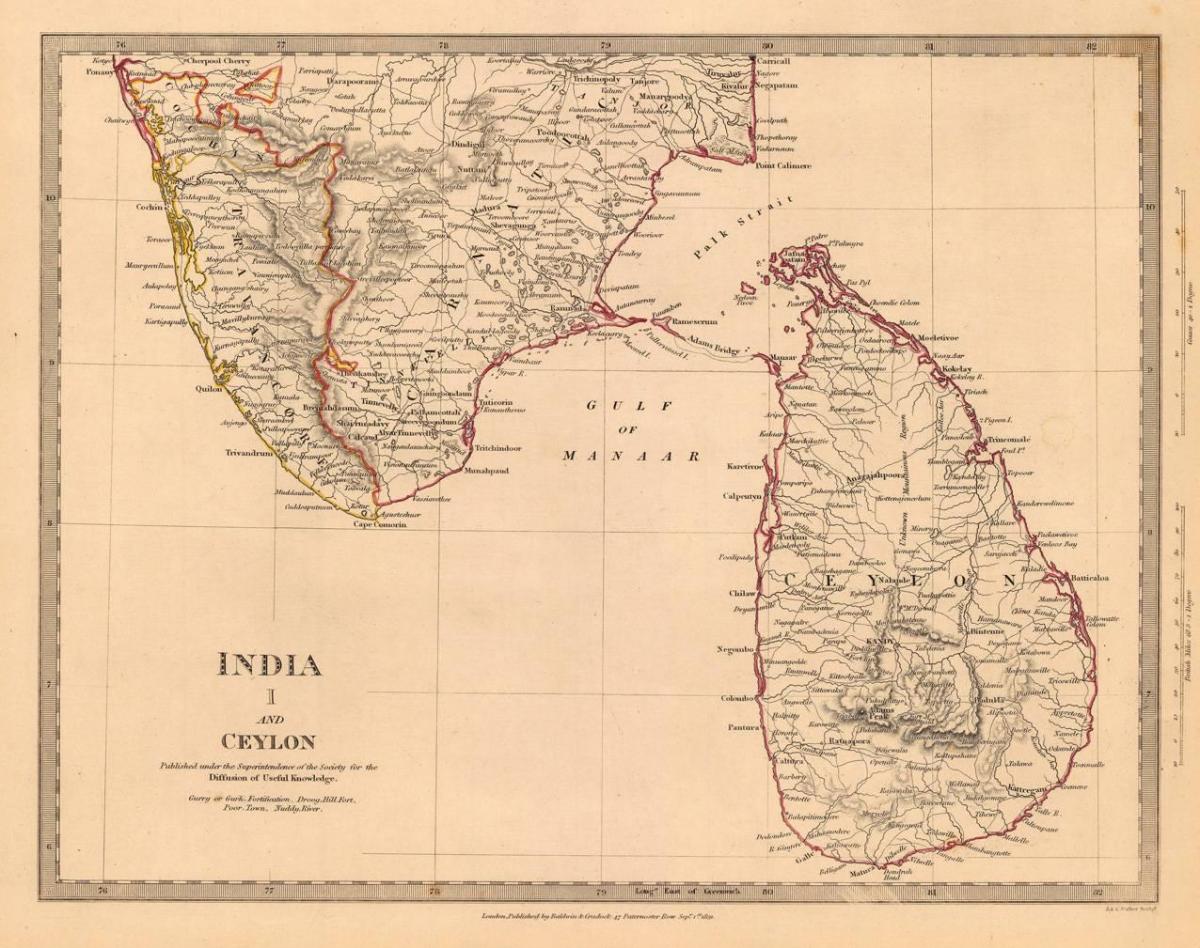 old Ceylon map