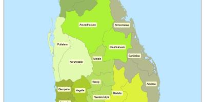 District in Sri Lanka map
