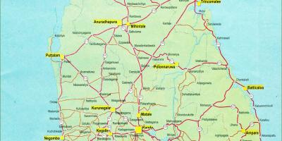 Map of Sri Lanka map with distance