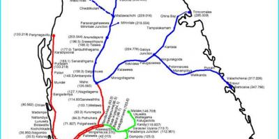 Railway route map Sri Lanka
