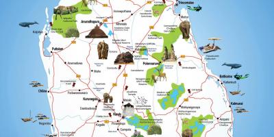 Tourist places in Sri Lanka map