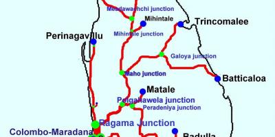 Trains in Sri Lanka map