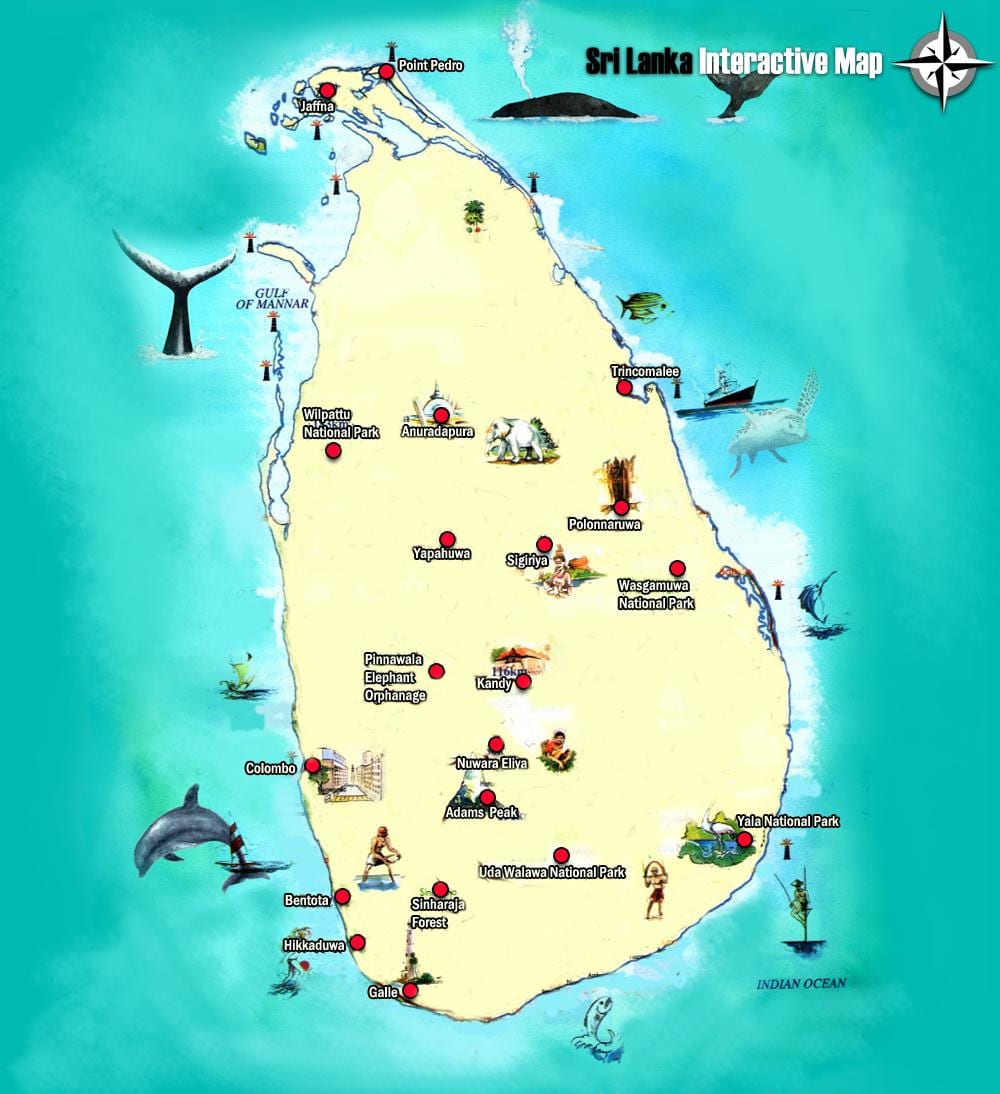 adam peak map Sri Lanka