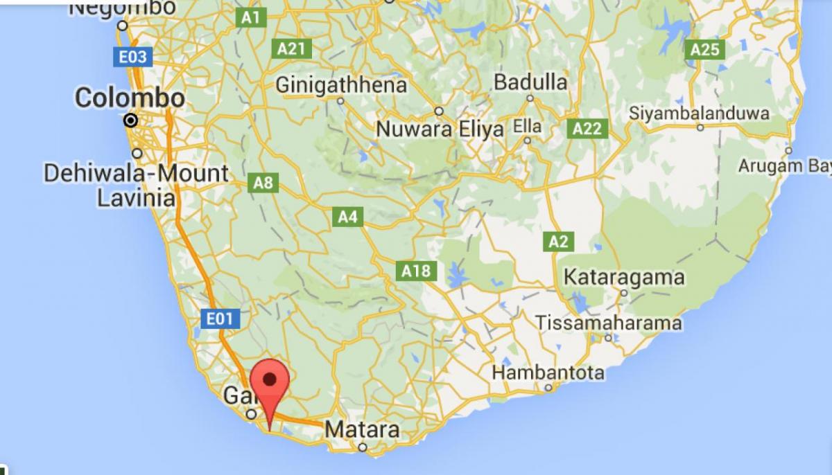  map of south west Sri Lanka