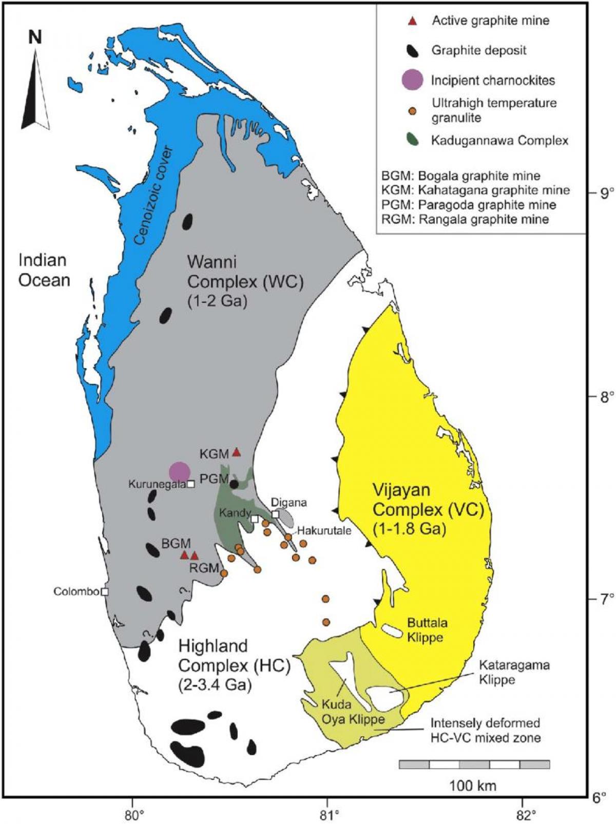 map of minerals in Sri Lanka