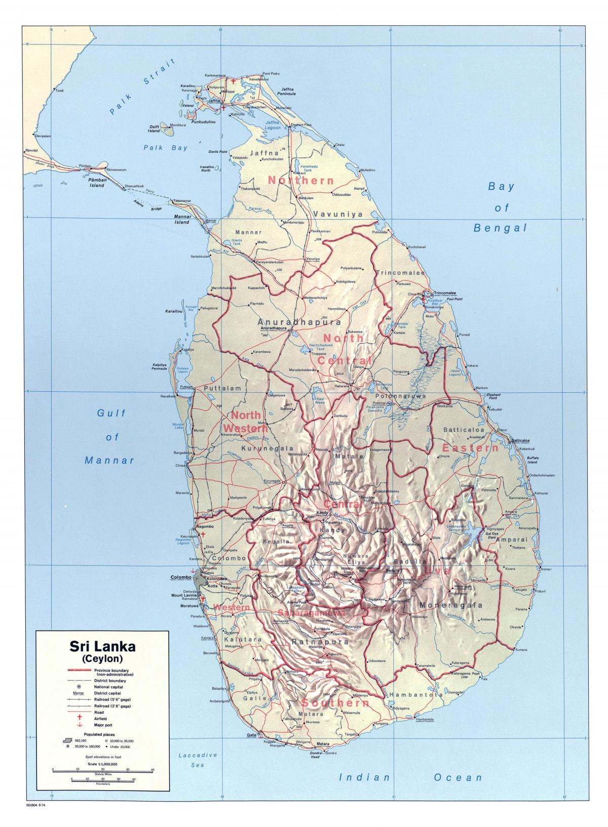 map of Sri Lanka with cities