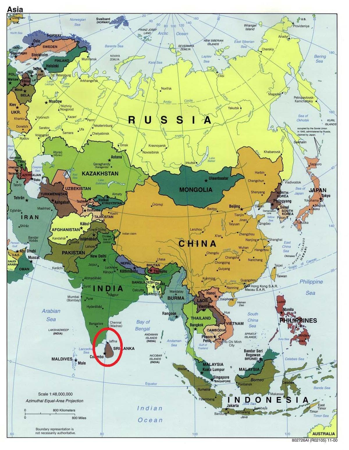 Sri Lanka map in asia