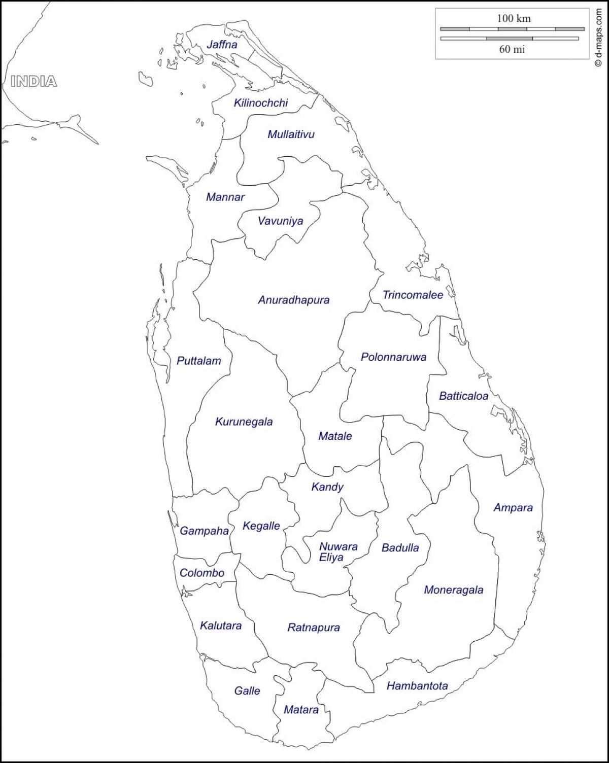 sri lanka map drawing