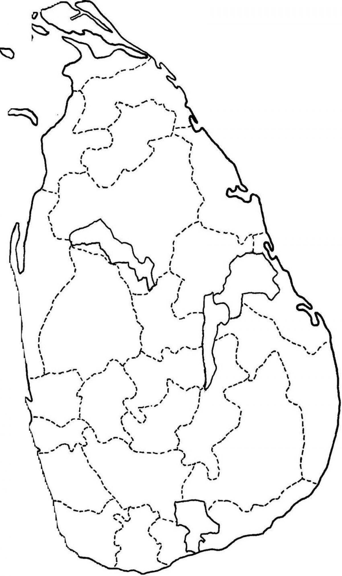 Sri Lanka Map Line Drawing 