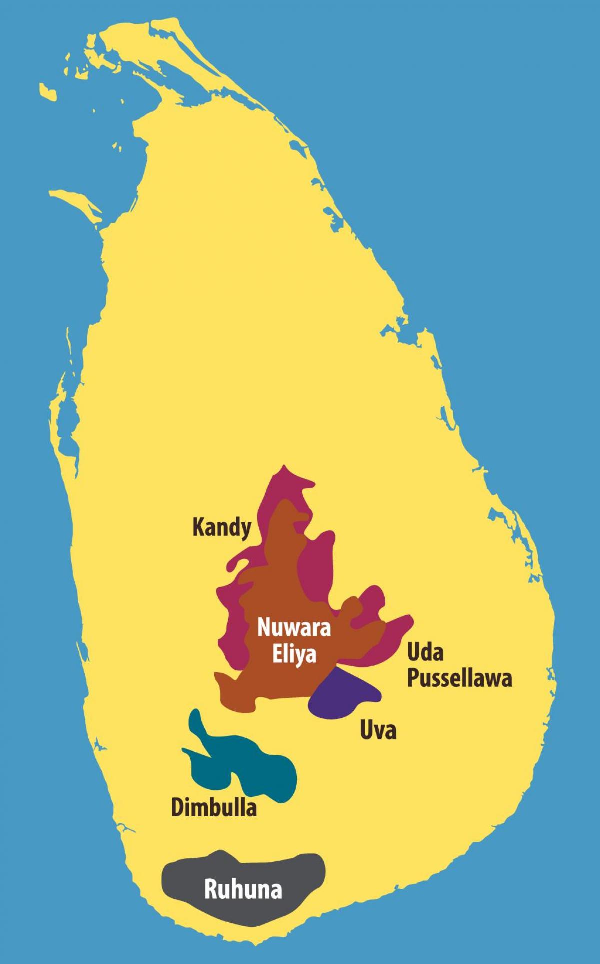 map of Sri Lanka tea plantations