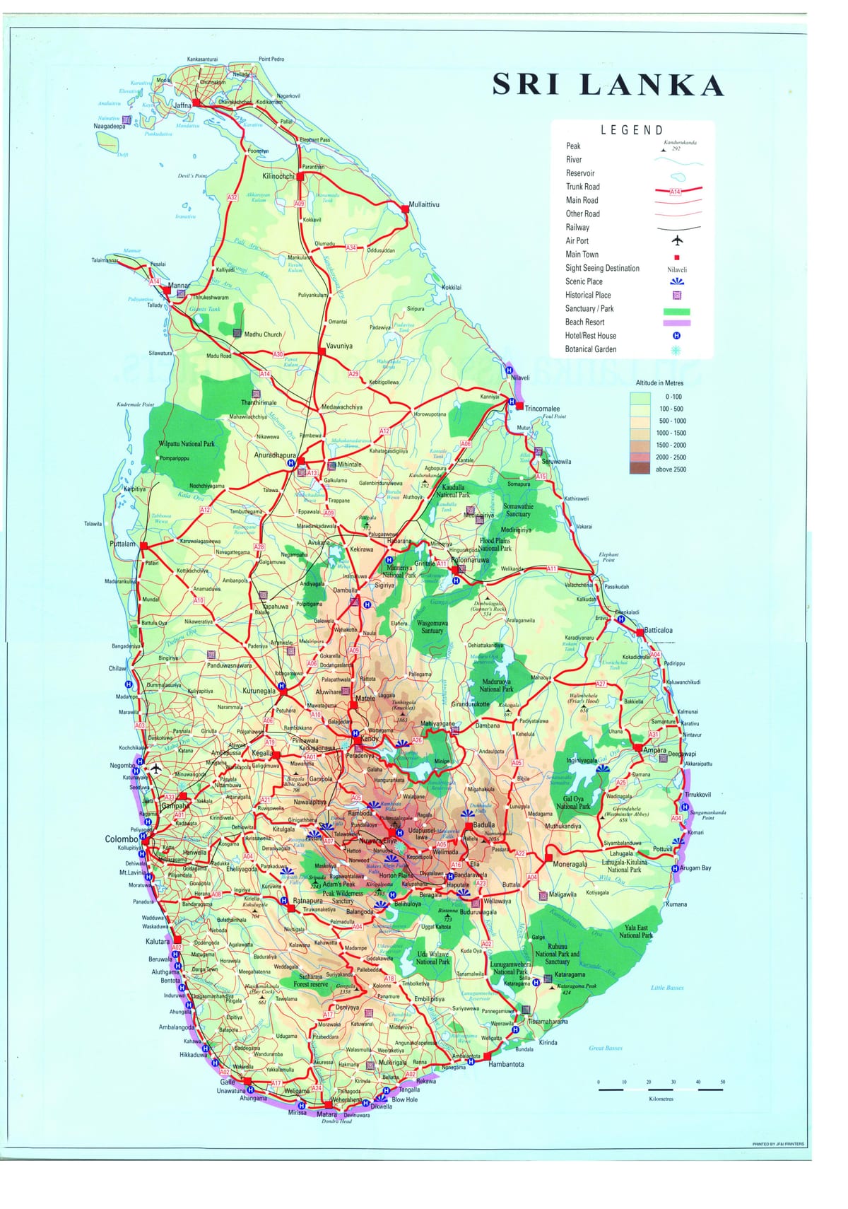 map of Sri Lanka transport