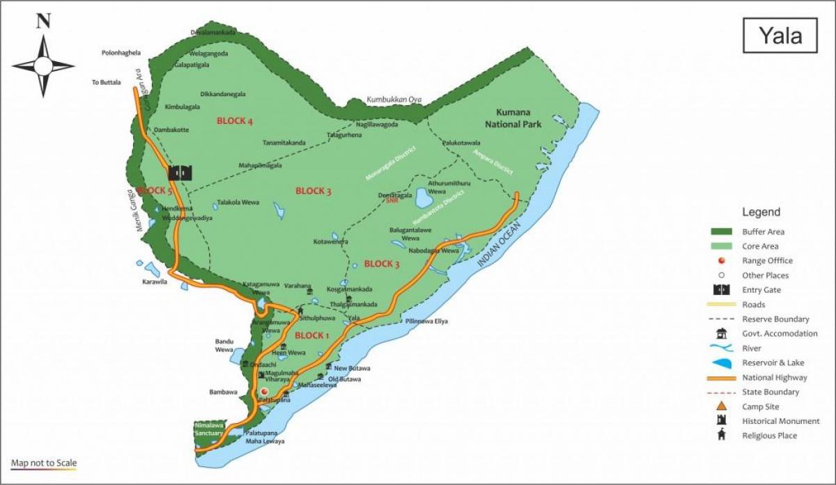 map of yala Sri Lanka