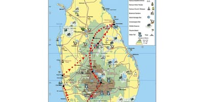 Map of symbols in Sri Lanka