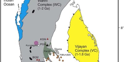 Map of minerals in Sri Lanka