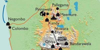 Sri Lanka map sigiriya