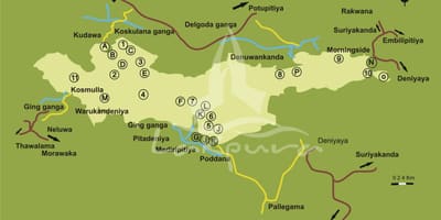 Map of sinharaja Sri Lanka