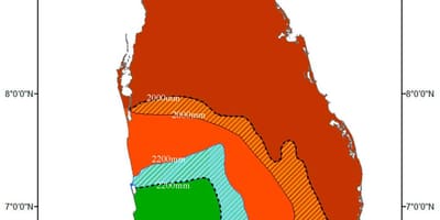 Sri Lanka climate zone map