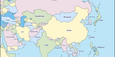 Map of Sri Lanka and surrounding countries