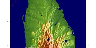 Map of Sri Lanka elevation