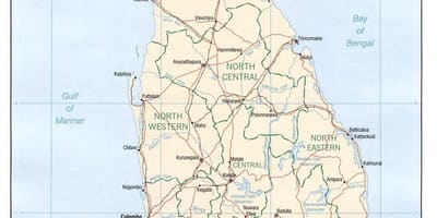 Map of Sri Lanka grid