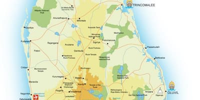 Sri Lanka points of interest map