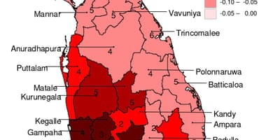Map of Sri Lanka malaria