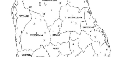 Map of Sri Lanka map black and white