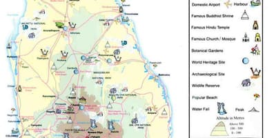 Map of Sri Lanka map information
