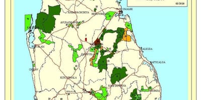 National parks Sri Lanka map