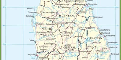 Map of Sri Lanka political