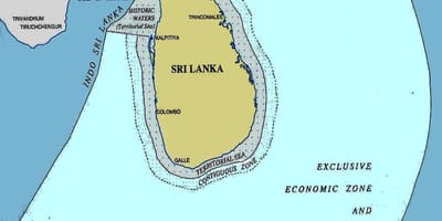 Map of Sri Lanka sea