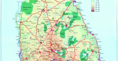 Map of Sri Lanka transport