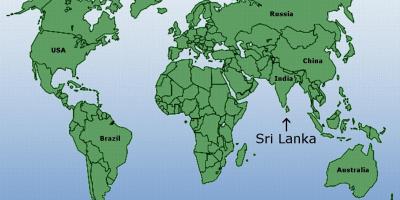 World map showing Sri Lanka