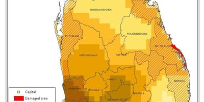 Map of Sri Lankan population density