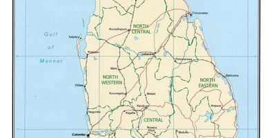 Map of world's end Sri Lanka